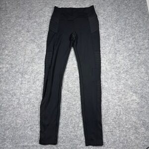 Athleta Delancey Moto Tight Black Ribbed Ankle Zip Leggings Womens size S/T